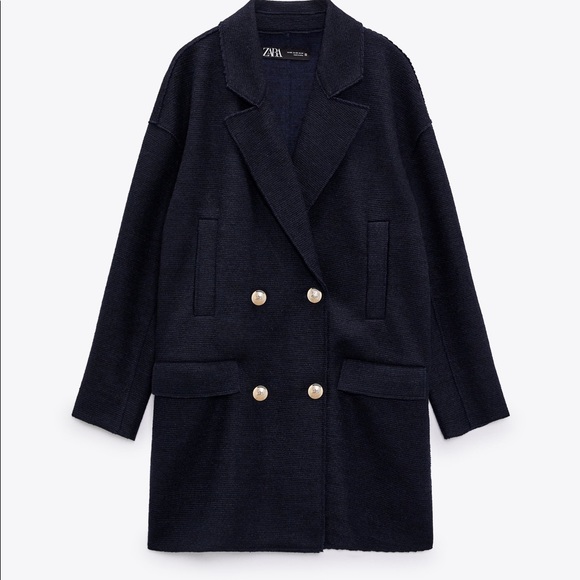 Zara navy wool jacket - Picture 1 of 7